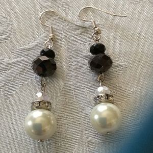 Black & White Crystal Earrings